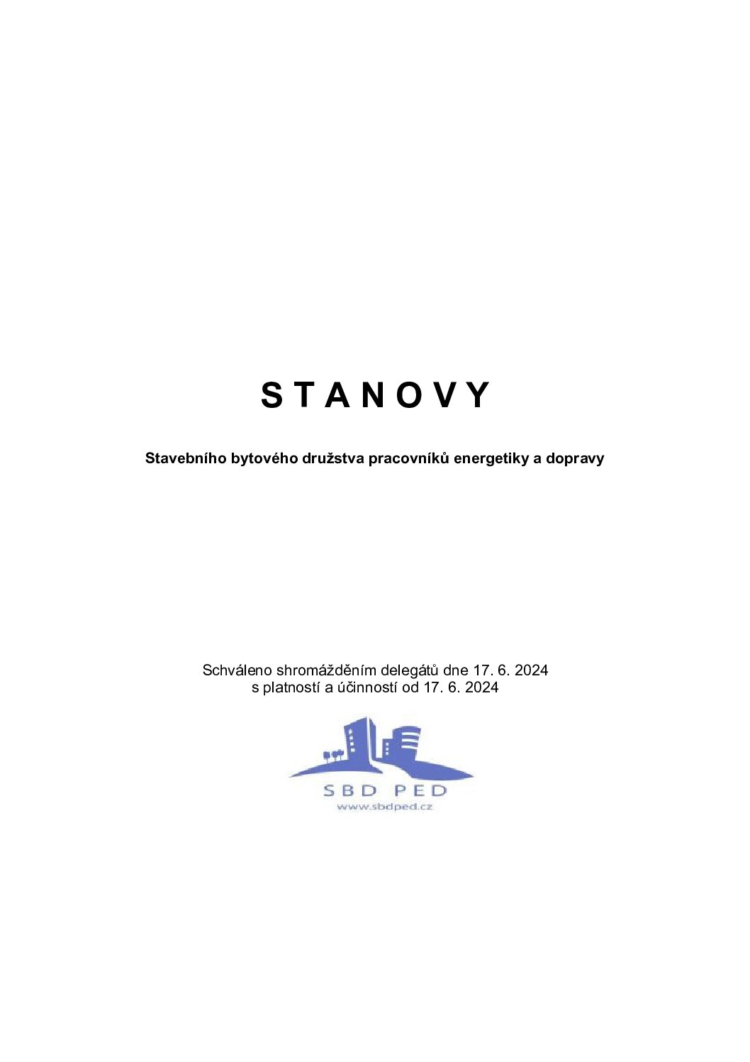 Stanovy SBDPED platné od 17. 6. 2024